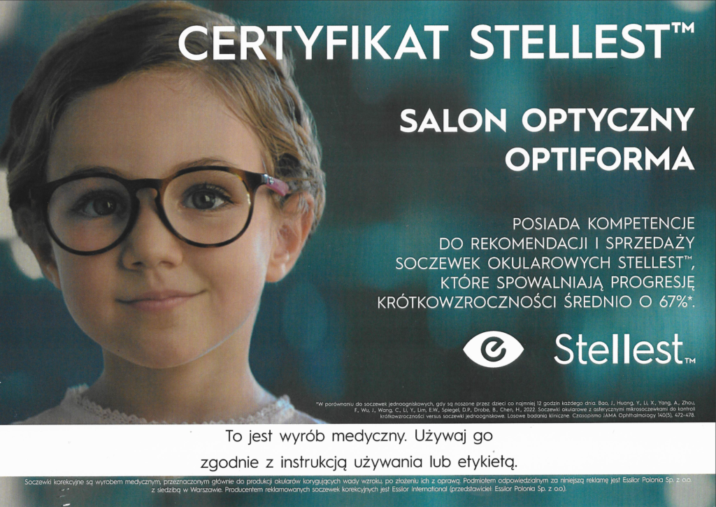 Certyfikat salon optyczny optiforma